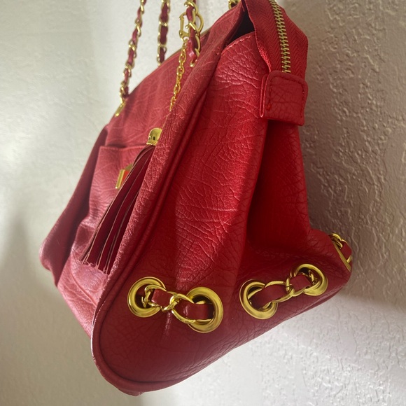Mark. Vibrant Red Bag with Gold Details - Picture 6 of 11